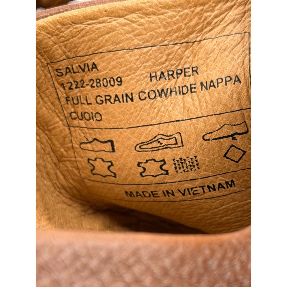 Salvia Chunky Mule Harper Women SZ 41 10 Brown Boho Hippie Leather Lug Sandals - Picture 12 of 12